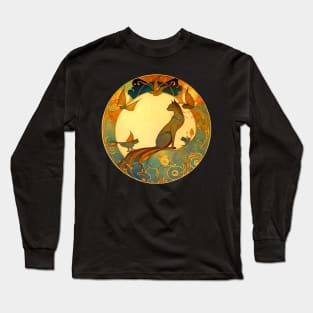 Cat in Circular Garden Long Sleeve T-Shirt